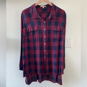 Gibson Latimer High-Low Button Up Top - Super Soft - Size 2X